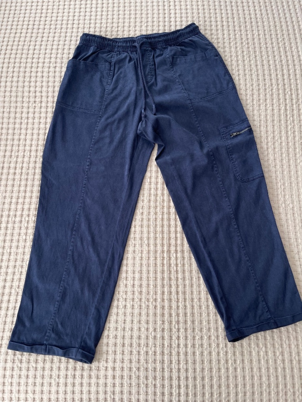 Nicole Miller Navy Cargo Utility Pants Women's L Drawstring